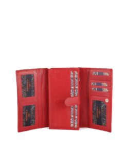 Portofel dama rosu din piele naturala