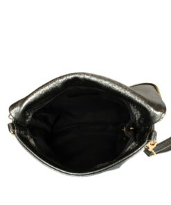 Geanta crossbody laminata din piele naturala made in Italy