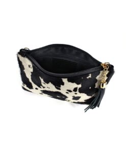 Poseta animal print cu par de ponei din piele naturala