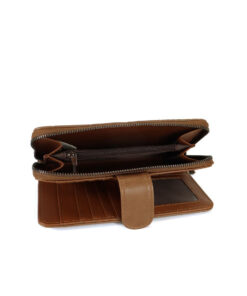 portofel dama cu fermoar taupe