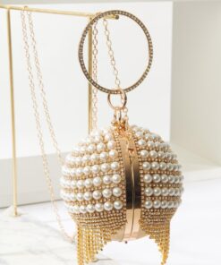 Clutch tip sfera cu perle si cristale