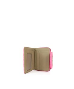 Portofel mic dama fuchsia cu imprimeu