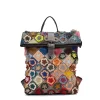 Rucsac dama piele naturala multicolor flori