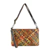 Geanta crossbody piele naturala multicolora