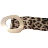 Curea piele dama animal print bej