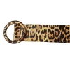 Curea dama piele imprimeu leopard auriu