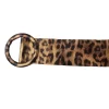 Curea dama piele imprimeu leopard maro