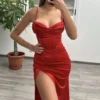 Rochie lunga eleganta rosie