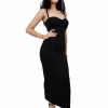 Rochie bodycon neagra cu bretele