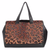 Geanta neagra dama print leopard maro