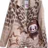 Sacou dama print leopard cu Labubu