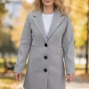 Palton dama iarna gri