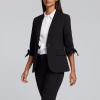 Sacou dama elegant negru maneci cu funda