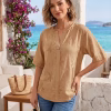 Bluza dama tip Ie camel cu broderie florala