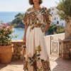 Compleu dama elegant de vara din viscoza imprimeu floral